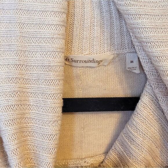 Soft Surroundings Cream Cashmere Wool Blend Cowl Neck Sweater - Picture 4 of 6